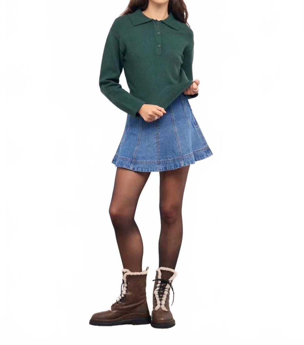 NEW MINKPINK elin collared knit jumper sweater in teal